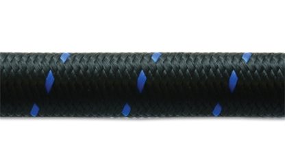 Vibrant -4 AN Two-Tone Black/Blue Nylon Braided Flex Hose (2 foot roll)