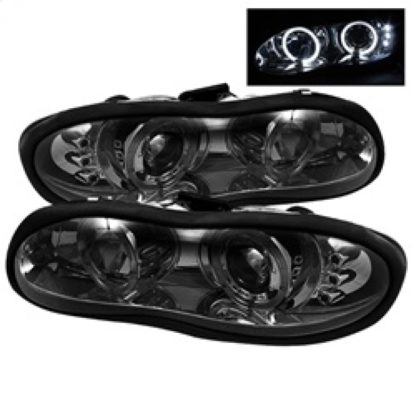 Spyder Chevy Camaro 98-02 Projector Headlights LED Halo LED Smke - Low H1 PRO-YD-CCAM98-HL-SM - Image 2