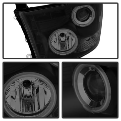 Spyder Dodge Ram 1500 09-14 Projector Halogen Model- CCFL Halo LED - Blk Smke PRO-YD-DR09-CCFL-BSM - Image 6