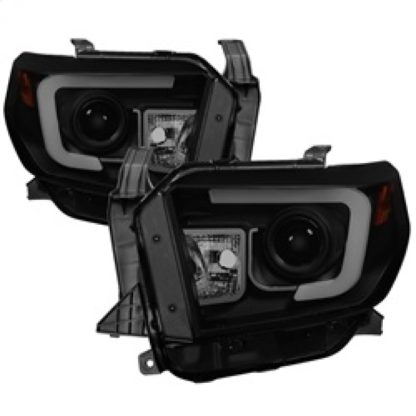 Spyder Toyota Tundra 2014-2016 Projector Headlights Light Bar DRL Black Smoke PRO-YD-TTU14-DRL-BSM - Image 2