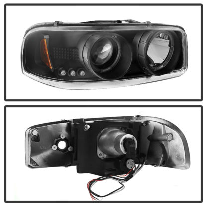 Spyder GMC Sierra 1500/2500/3500 99-06 Projector Headlights LED Halo LED Black PRO-YD-CDE00-HL-BK - Image 4