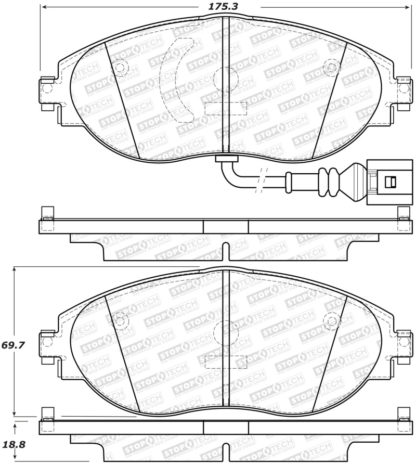 StopTech 14-18 Audi S3 Street Performance Front Brake Pads - Image 2