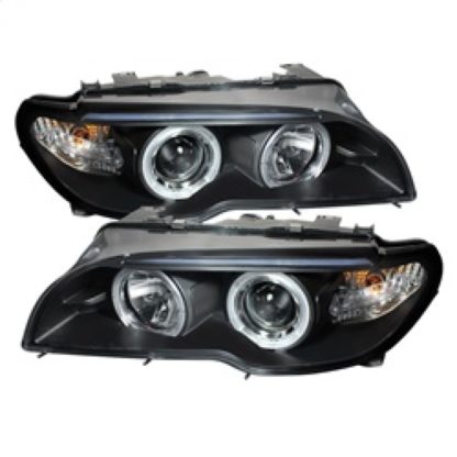 Spyder BMW E46 3-Series 04-06 2 DR Projector Halogen Model- LED Halo Blk PRO-YD-BMWE4604-2DR-HL-BK - Image 3