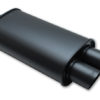 Vibrant StreetPower FLAT BLACK Oval Muffler with Dual 3in Outlet - 3in inlet I.D. - Image 2