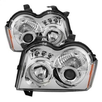 Spyder Jeep Grand Cherokee 05-07 Projector Headlights LED Halo LED Chrm Low 9006 PRO-YD-JGC05-HL-C - Image 2