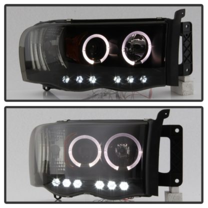 Spyder Dodge Ram 1500 02-05 03-05 Projector Headlights LED Halo LED Blk Smke PRO-YD-DR02-HL-BSM - Image 9