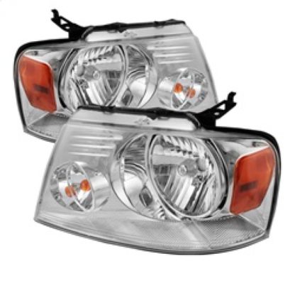 Xtune Ford F150 04-08 Amber Crystal Headlights Chrome HD-JH-FF15004-AM-C - Image 2