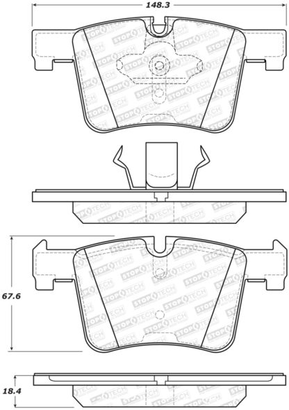 StopTech 14-16 BMW 228i Street Performance Front Brake Pads - Image 2