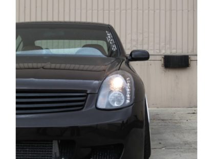 Spyder Infiniti G35 03-04 4DR Projector Halogen - LED Halo DRL Blk High H4 PRO-YD-IG35034D-DRL-BK - Image 3