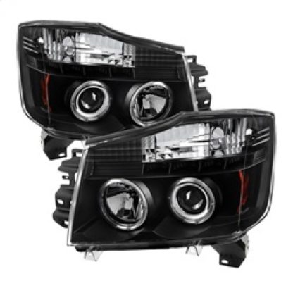 Spyder Nissan Titan 04-14/Armada 04-07 Projector Headlights LED Halo LED Blk PRO-YD-NTI04-HL-BK - Image 2