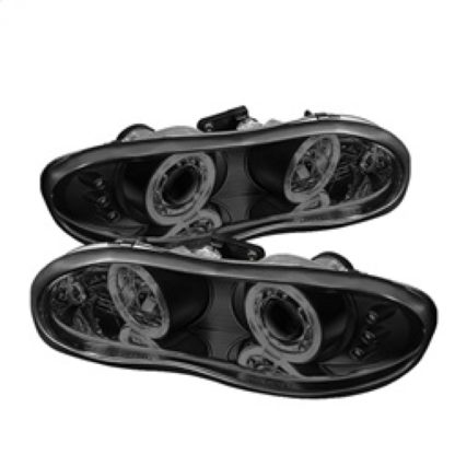 Spyder Chevy Camaro 98-02 Projector Headlights LED Halo LED Blk Smke - Low H1 PRO-YD-CCAM98-HL-BSM - Image 2