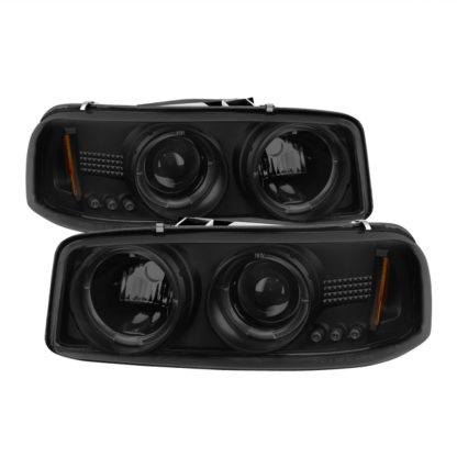 Spyder GMC Sierra 1500/2500 99-06 Projector Headlights LED Halo LED Blk Smke PRO-YD-CDE00-HL-BSM - Image 4