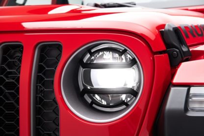 Rugged Ridge 18-20 Jeep Wrangler JL / 2020 Jeep Gladiator JT Black Elite Headlight Guards Black - Image 3