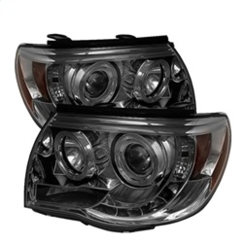 Spyder Toyota Tacoma 05-11 Projector Headlights LED Halo LED Smoke High H1 Low H1 PRO-YD-TT05-HL-SM - Image 2