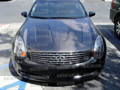 Seibon 03-07 Infiniti G35 Coupe TS Carbon Fiber Hood - Image 2