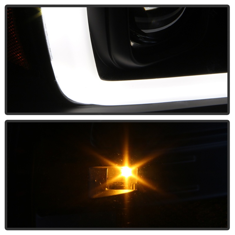 Spyder 04-08 Ford F-150 Projector Headlights - Light Bar DRL - Black PRO-YD-FF15004V2-LB-BK - Image 5