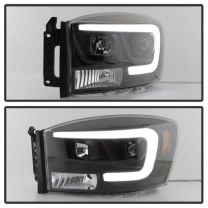 Spyder Dodge Ram 1500 06-08 V2 Projector Headlights - Light Bar DRL - Black (PRO-YD-DR06V2-LB-BK) - Image 3