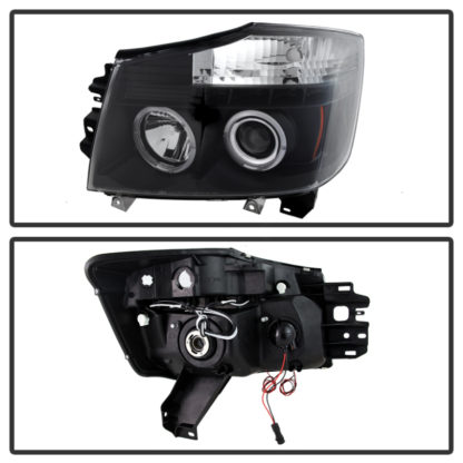 Spyder Nissan Titan 04-14/Armada 04-07 Projector Headlights LED Halo LED Blk PRO-YD-NTI04-HL-BK - Image 3