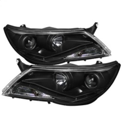 Spyder Volkswagen Tiguan 09-11 Projector Headlights DRL Black High H1 Low H7 PRO-YD-VTIG09-DRL-BK - Image 2