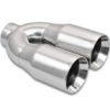Vibrant 2.5in ID Dual 3.5in OD Round SS Tips (Double Wall, Straight Cut) - Image 2
