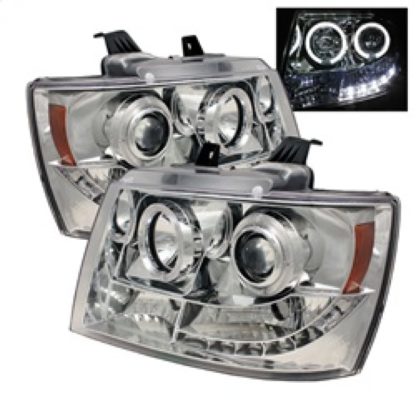 Spyder Chevy Suburban 1500 Projector Headlights LED Halo LED Chrome PRO-YD-CSUB07-HL-C - Image 2