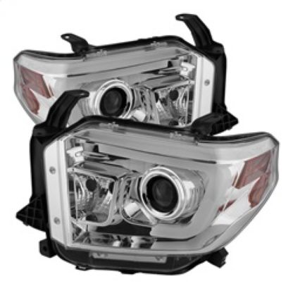 Spyder Toyota Tundra 2014-2016 Projector Headlights Light Bar DRL Chrome PRO-YD-TTU14-DRL-C - Image 2