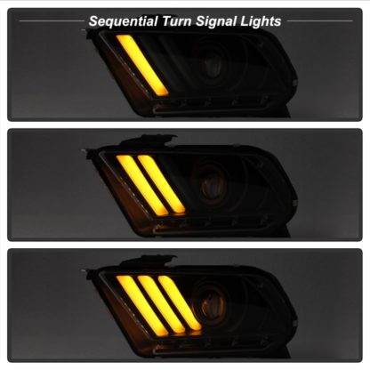 Spyder 10-13 Ford Mustang - Halogen - Projector Headlights - LED Signals -Black (PRO-YD-FM2010V2-BK) - Image 3