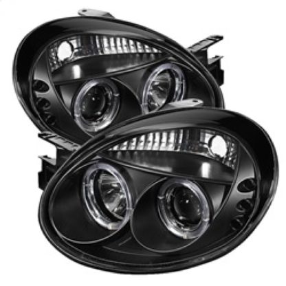 Spyder Dodge Neon 03-05 Projector Headlights LED Halo LED Black High H1 Low H1 PRO-YD-DN03-HL-BK - Image 2