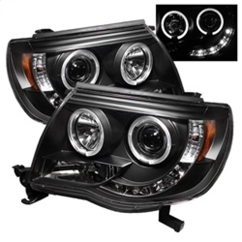 Spyder Toyota Tacoma 05-11 Projector Headlights LED Halo LED Black High H1 Low H1 PRO-YD-TT05-HL-BK - Image 2