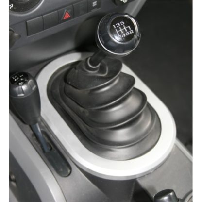 Rugged Ridge 07-10 Jeep Wrangler JK w/ Manual Transmission Silver Shifter Bezel Trim - Image 3