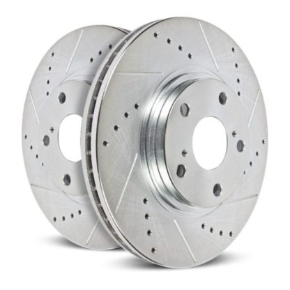 Power Stop 75-76 Chrysler Cordoba Front Evolution Drilled & Slotted Rotors - Pair - Image 2