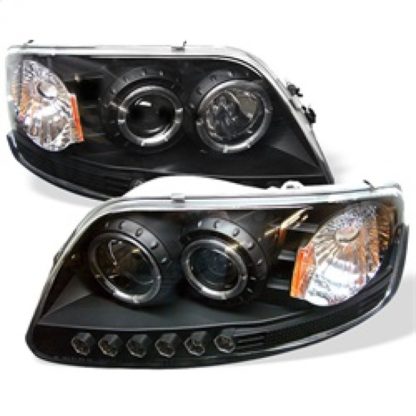 Spyder Ford F150 97-03 Projector - LED Halo Amber Reflctr LED Blk PRO-YD-FF15097-1P-AM-BK - Image 2