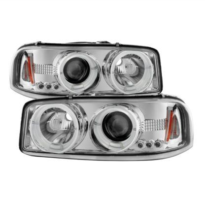 Spyder GMC Sierra 1500/2500/3500 99-06 Projector Headlights LED Halo LED Chrome PRO-YD-CDE00-HL-C - Image 2