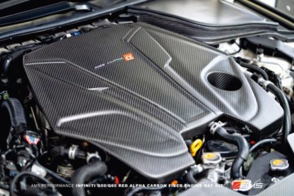 AMS Performance Infiniti 17+ Q60 / 16+ Q50 3.0TT Alpha Matte Carbon Engine Cover - Image 3