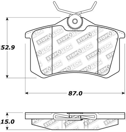 StopTech 02-08 Audi A4 Quattro / 2/99-02 Audi S4 / 93-10 VW Golf GL/GLS Performance Rear Brake Pads - Image 2