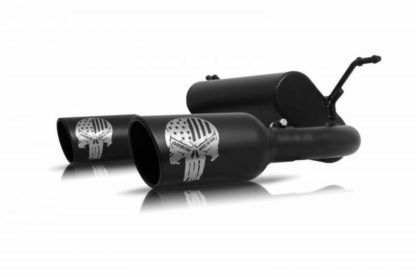 Gibson 12-17 Jeep Wrangler Sport 3.6L 2.5in Patriot Skull Series Cat-Back Dual Exhaust - Blk Ceramic - Image 2