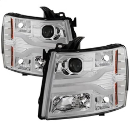 Spyder Chevy Silverado 1500 07-13 Version 3 Projector Headlights - Chrome PRO-YD-CS07V3-LBDRL-C - Image 2