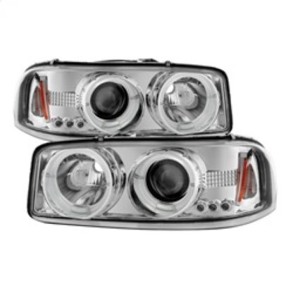 Spyder GMC Sierra 1500/2500/3500 99-06 Projector Headlights LED Halo LED Chrome PRO-YD-CDE00-HL-C - Image 3