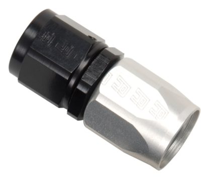 Russell Performance -10 AN Black/Silver Straight Full Flow Hose End - Image 2