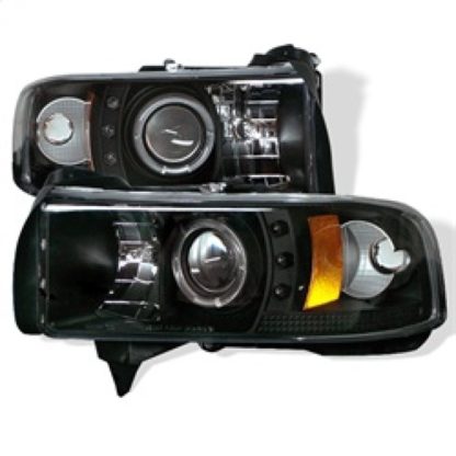 Spyder Dodge Ram 1500 94-01 94-02 Projector Headlights LED Halo LED Blk PRO-YD-DR94-HL-AM-BK - Image 2