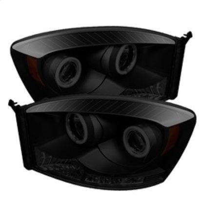 Spyder Dodge Ram 1500 06-08 06-09 Projector Headlights CCFL Halo LED Blk Smke PRO-YD-DR06-CCFL-BSM - Image 2