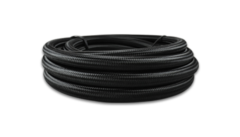 Vibrant -8 AN Black Nylon Braided Hose w/ PTFE liner (10FT long)