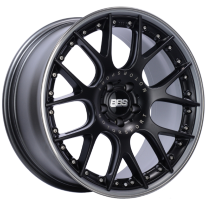 BBS CH-RII 22x10 5x120 ET40 Satin Black Center Platinum Lip SS Rim Protector Wheel - 82mm PFS Req.