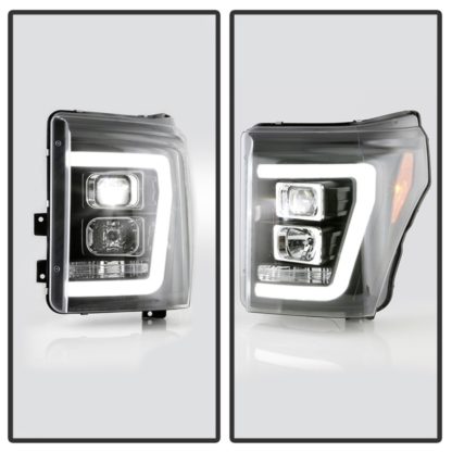 Spyder Ford F250/350/450 11-16 V2 High-Power LED Headlights-White Light Bar-Black PRO-YD-FS11V2PL-BK - Image 3