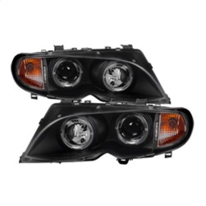 Spyder BMW E46 3-Series 02-05 4DR Projector Headlights 1PC LED Halo Blk PRO-YD-BMWE4602-4D-AM-BK - Image 2