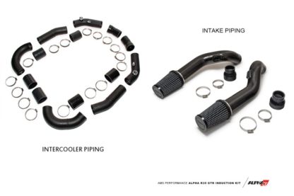 AMS Performance GT-R R35 Induction Kit w/Stock Turbos / Alpha I/C/Carbon Manifold/TB/TiAL Flanges - Image 4