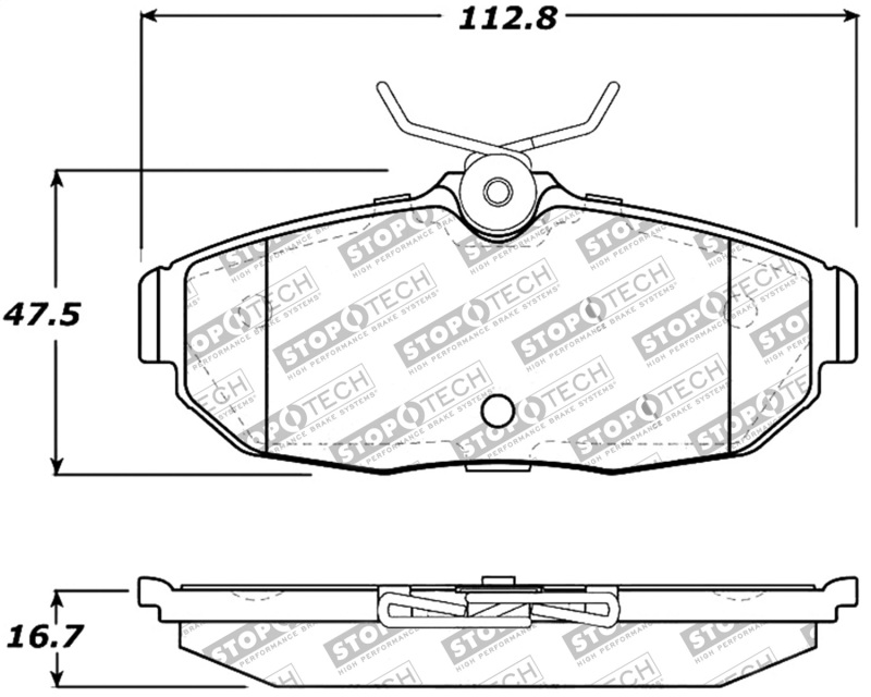 StopTech Performance 05-09 Ford Mustang Cobra/Mach 1 V6/GT / 10 Shelby/Shelby GT Rear Brake Pads - Image 2
