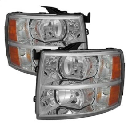 Xtune Chevy Silverado 07-13 Crystal Headlights Chrome HD-JH-CS07-AM-C - Image 2