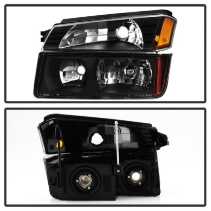 xTune 02-06 Chevy Avalanche w/Cladding OEM Bumper Light & Headlights - (BLACK) (HD-JH-CAVA02-SET-BK) - Image 6