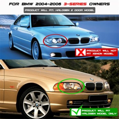 Spyder BMW E46 3-Series 04-06 2 DR Projector Halogen Model- LED Halo Blk PRO-YD-BMWE4604-2DR-HL-BK - Image 2